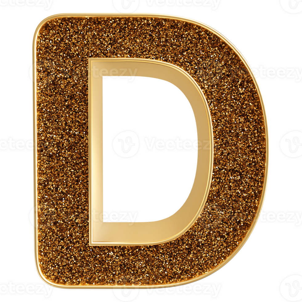 3D Font Letter D uppercase png