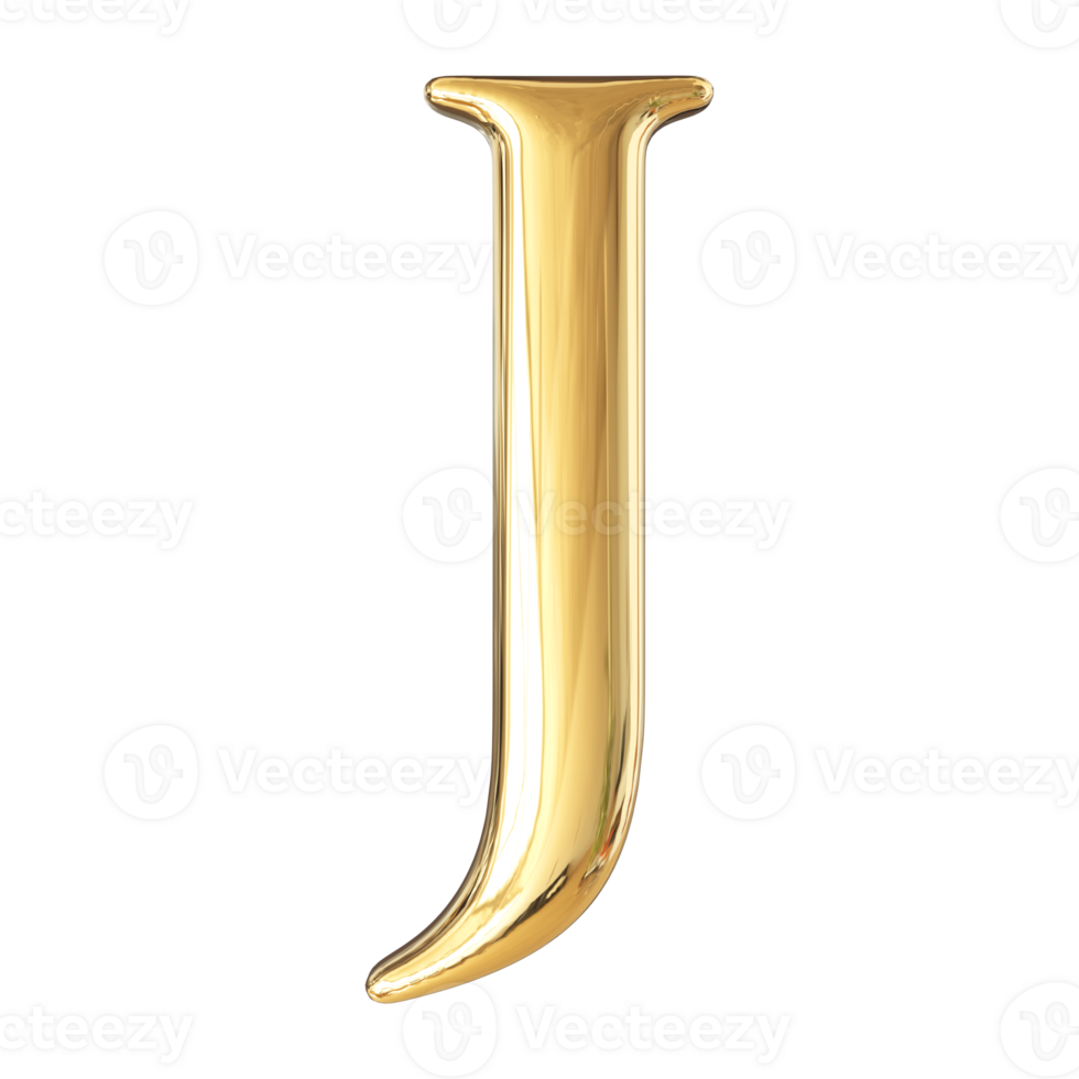 3D Font Letter J uppercase png