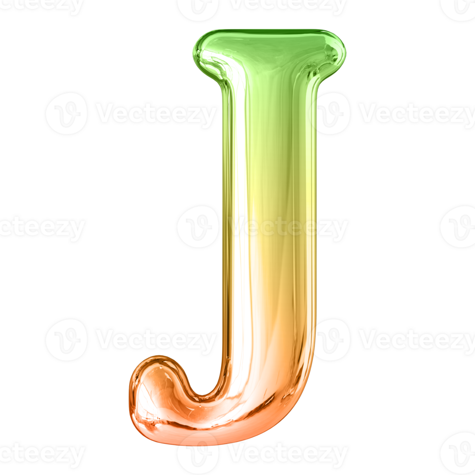 3D Font Letter J uppercase png