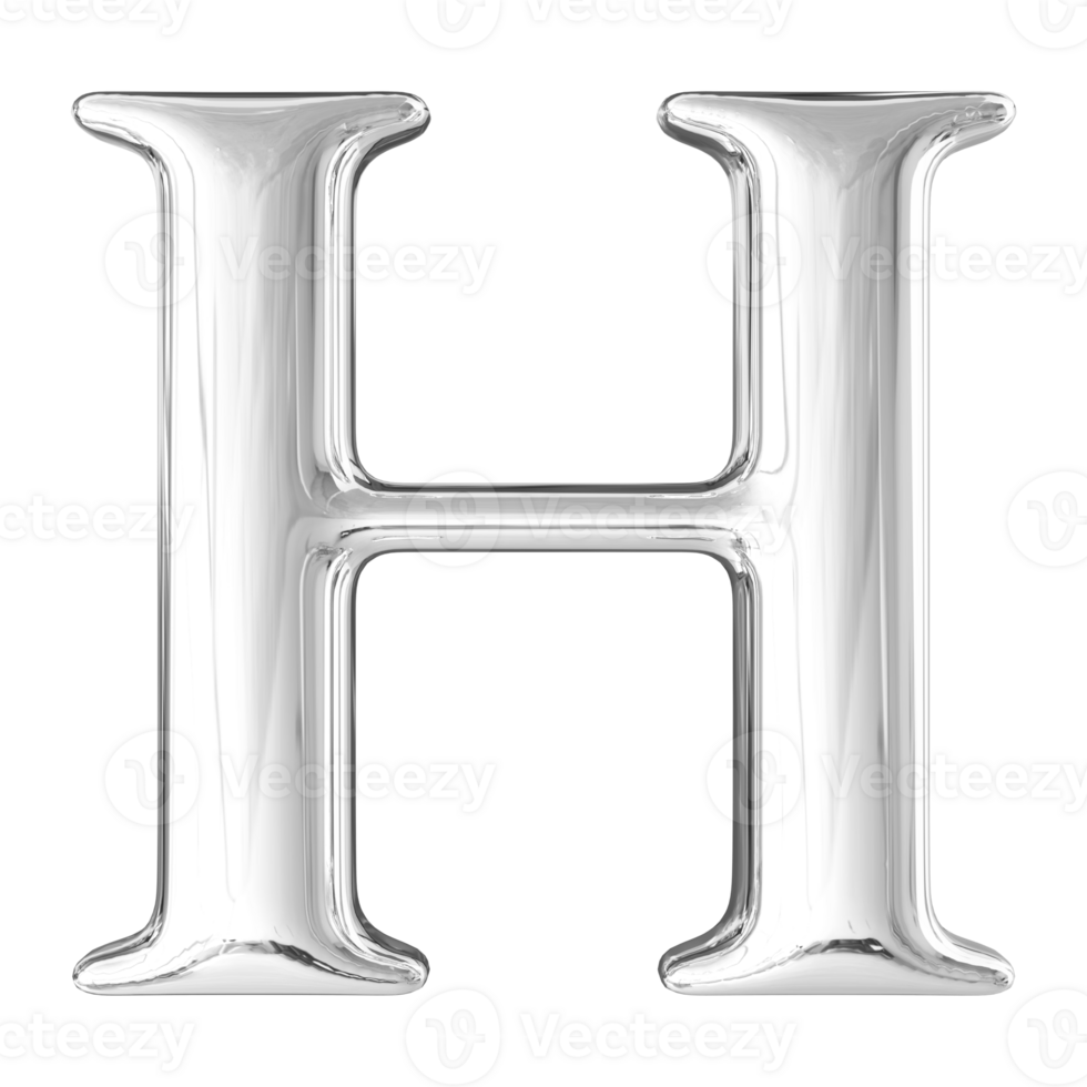 3D Font Letter H uppercase png