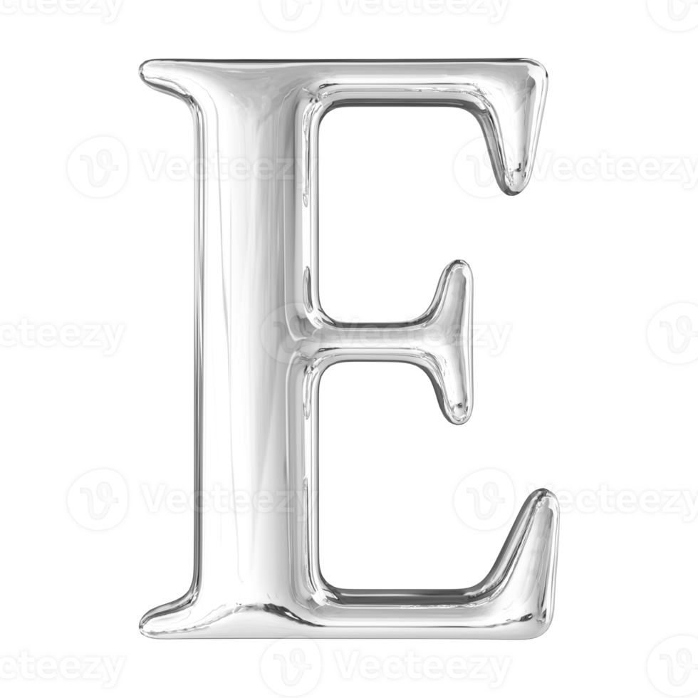 3D Font Letter E uppercase png