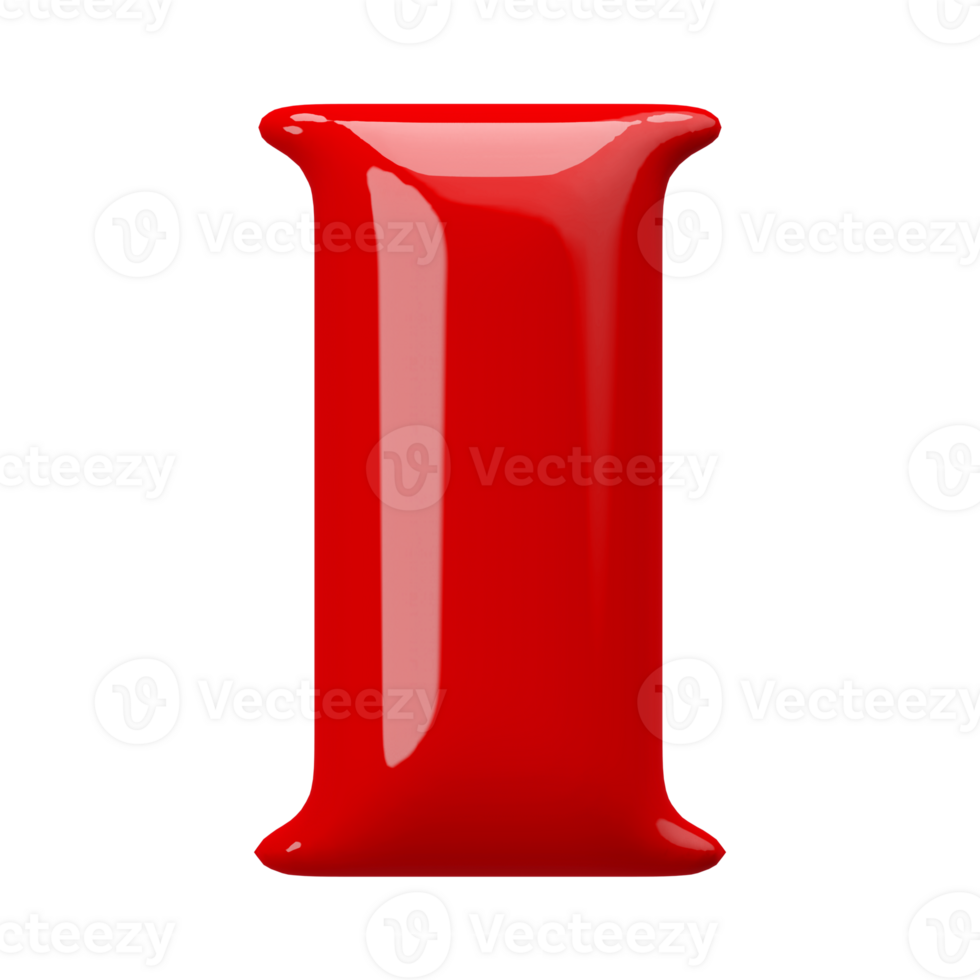 3D Font Letter I uppercase png