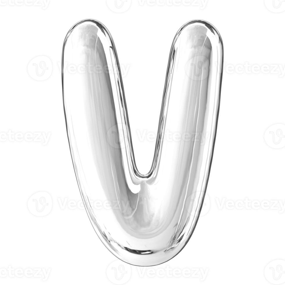 3D Font Letter V uppercase png
