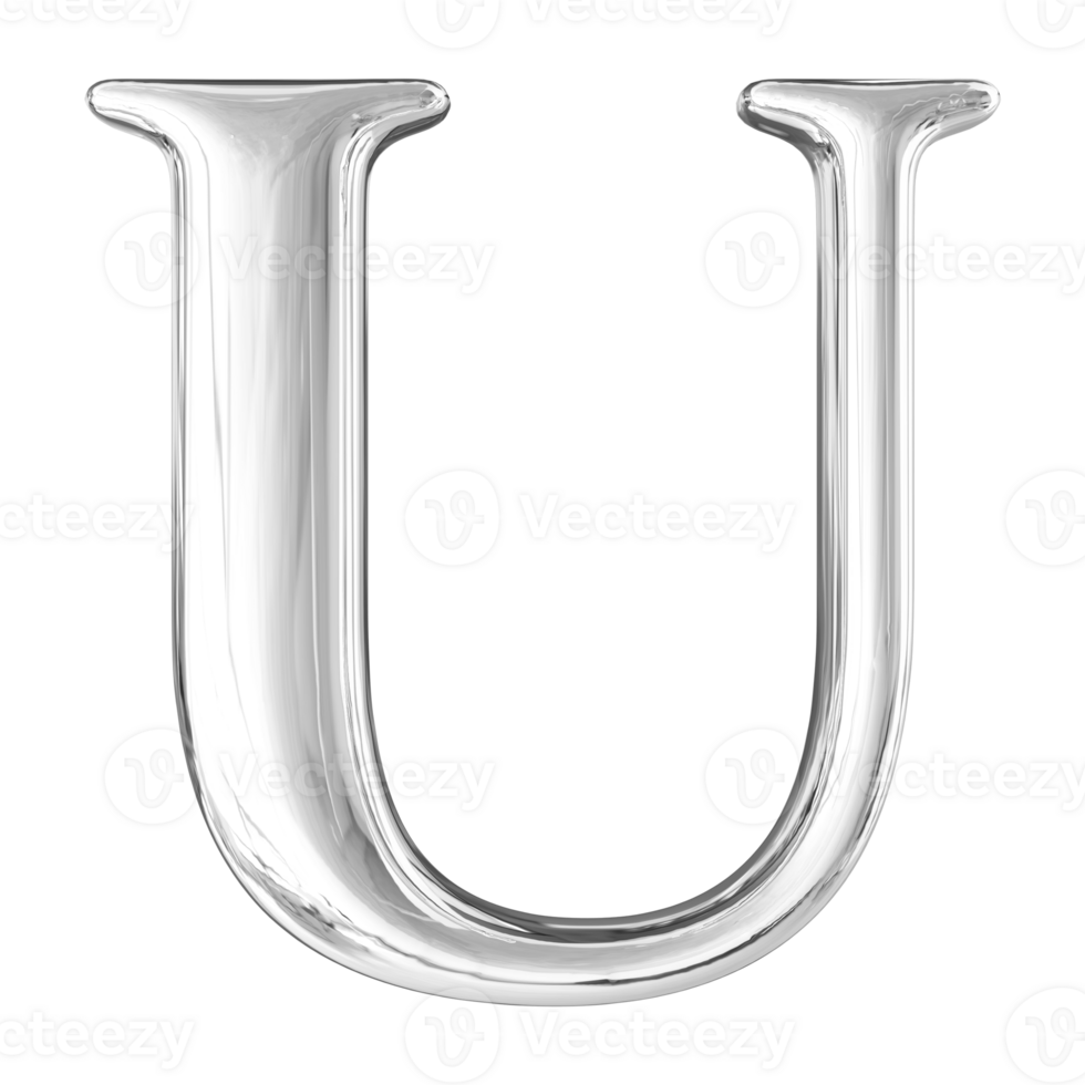 3D Font Letter U uppercase png