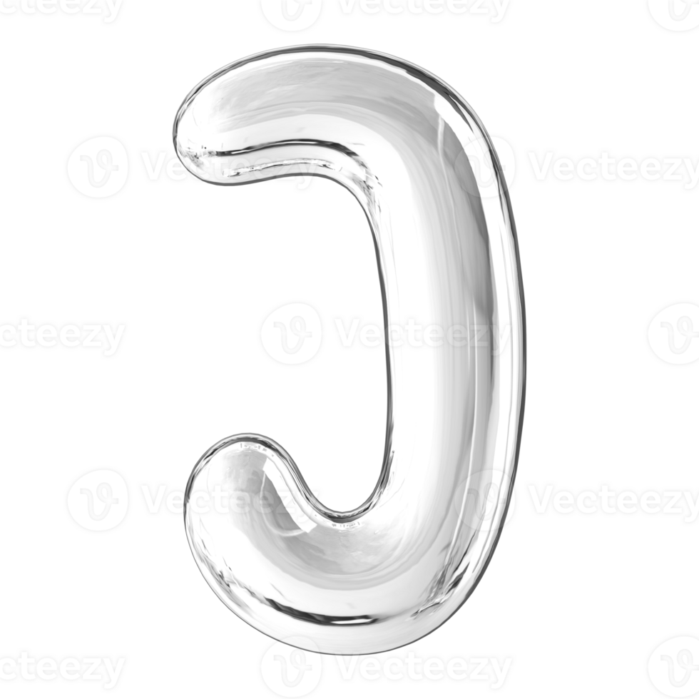 3D Font Letter J uppercase png