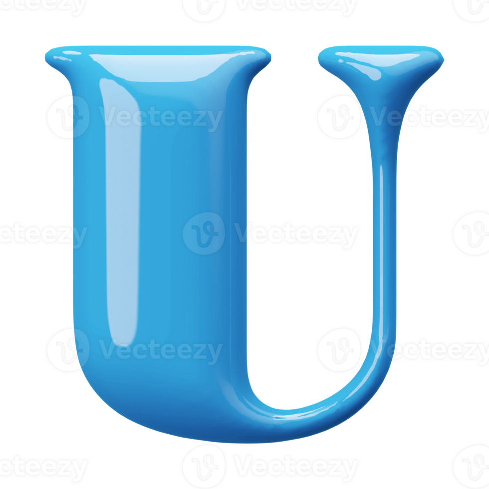 3D Font Letter U uppercase png