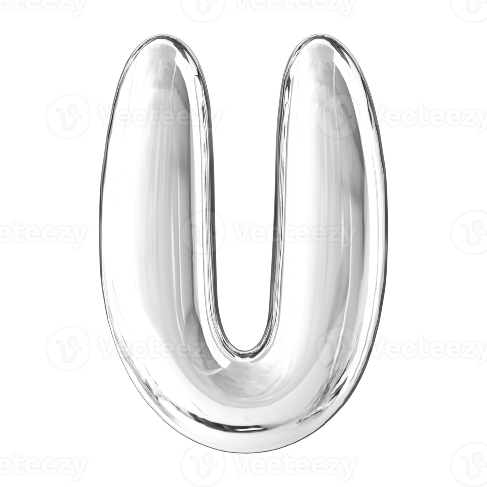 3D Font Letter U uppercase png