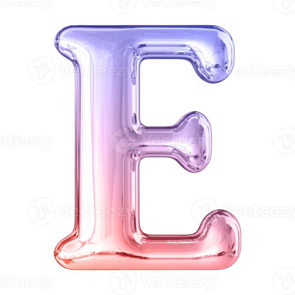 3D Font Letter E uppercase png