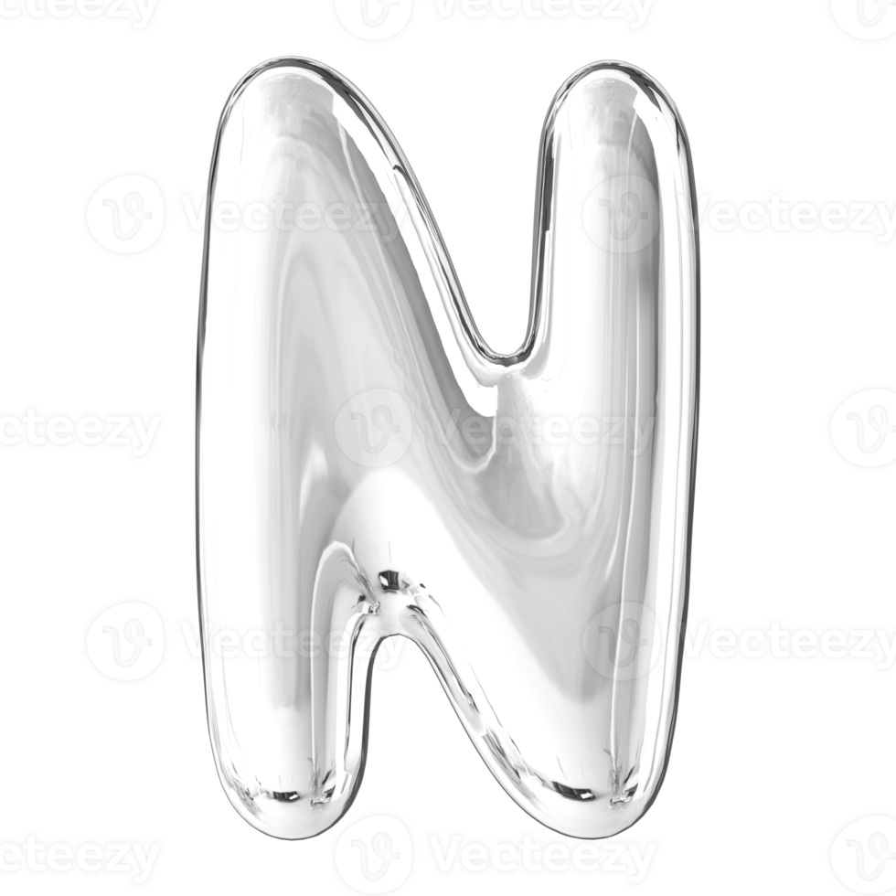 3D Font Letter N uppercase png