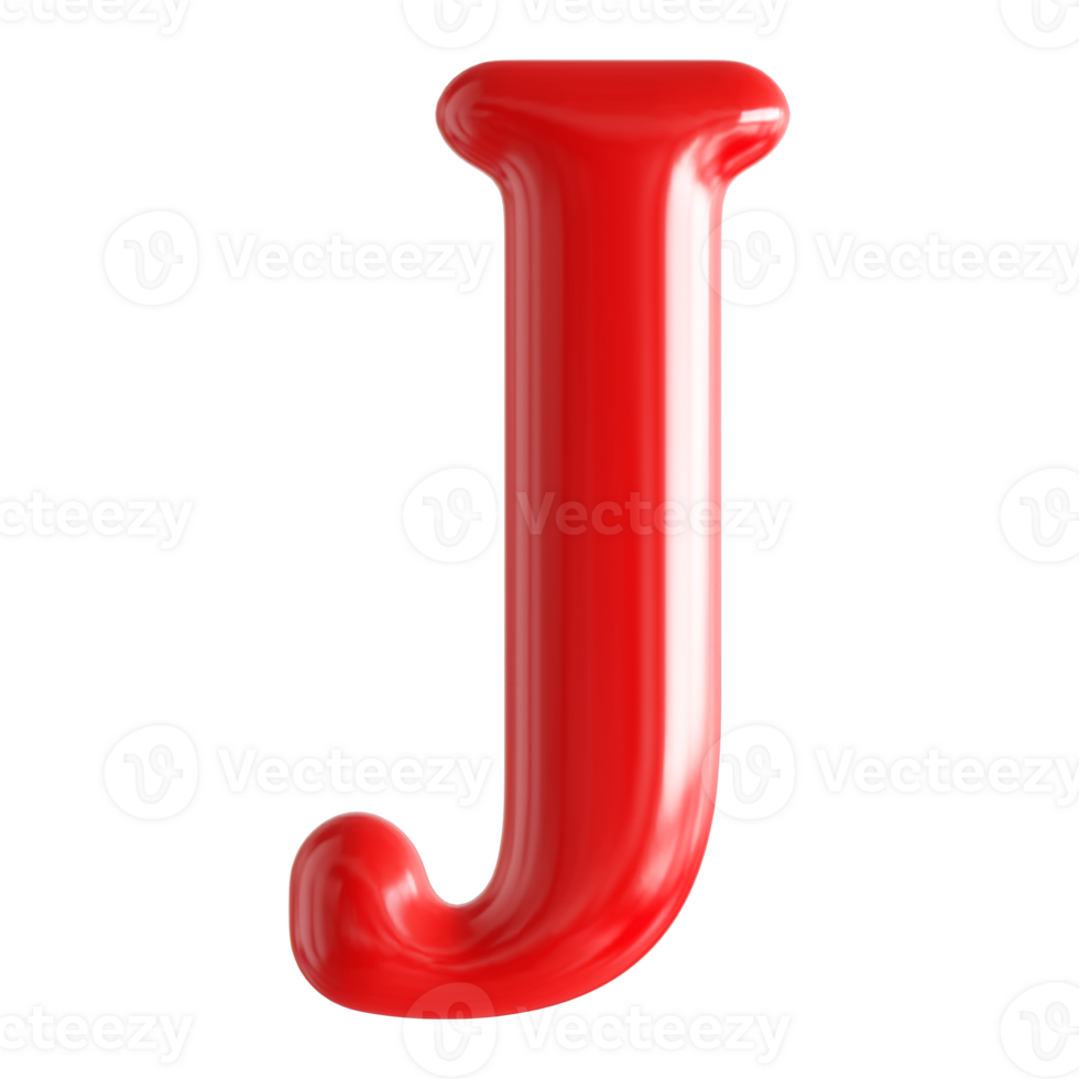3D Font Letter J uppercase png
