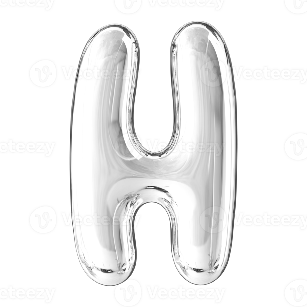 3D Font Letter H uppercase png