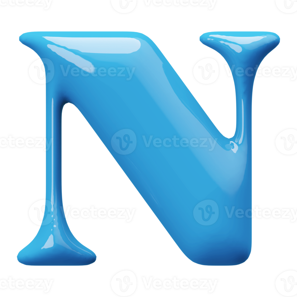 3D Font Letter N uppercase png