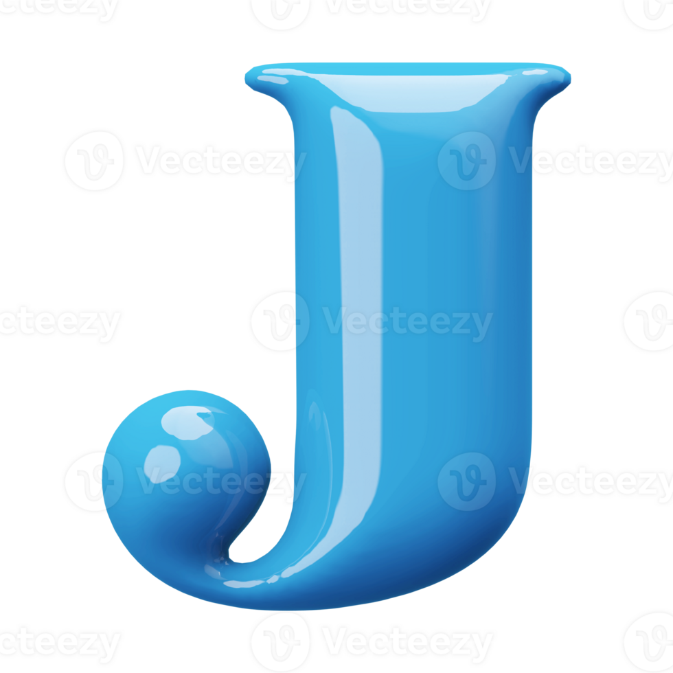 3D Font Letter J uppercase png