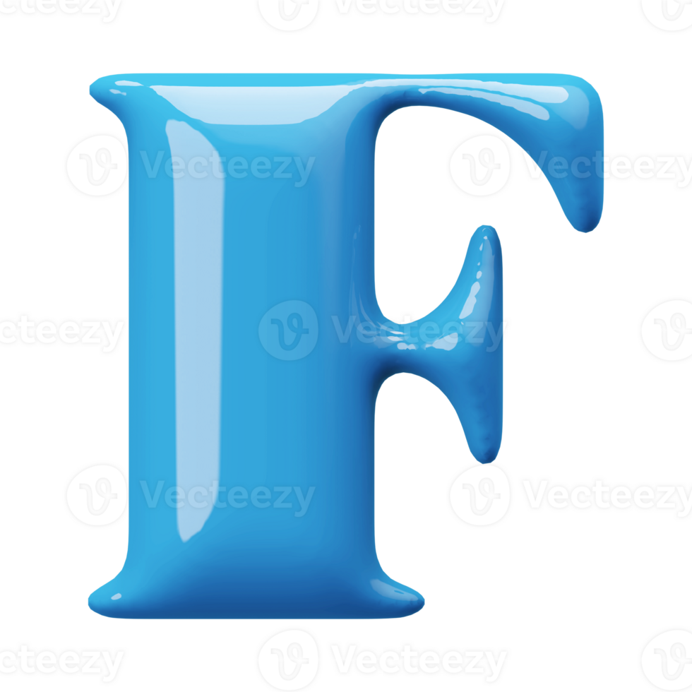 3D Font Letter F uppercase png