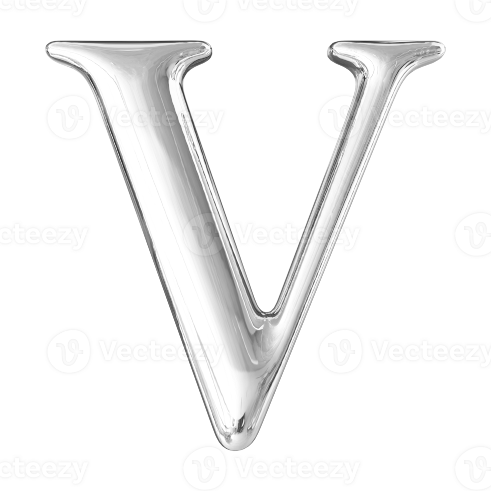 3D Font Letter V uppercase png