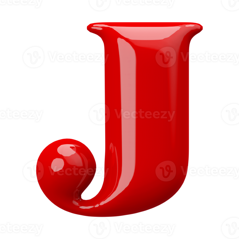 3D Font Letter J uppercase png