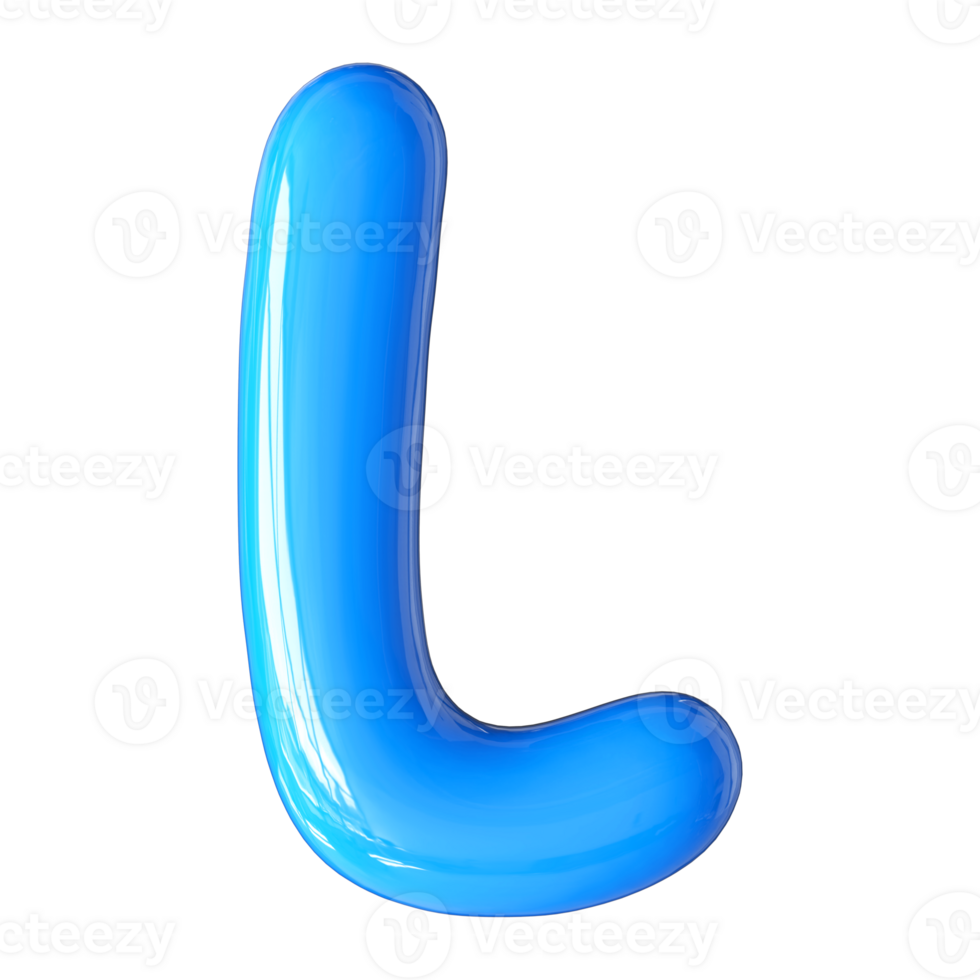 3D Font Letter L uppercase png