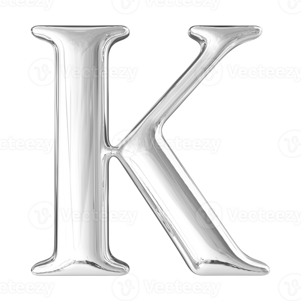 3D Font Letter K uppercase png