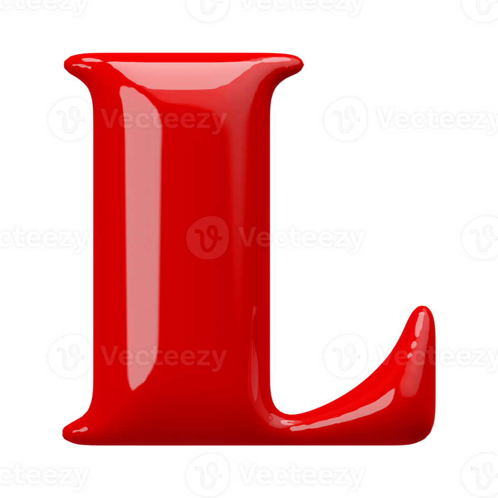3D Font Letter L uppercase png