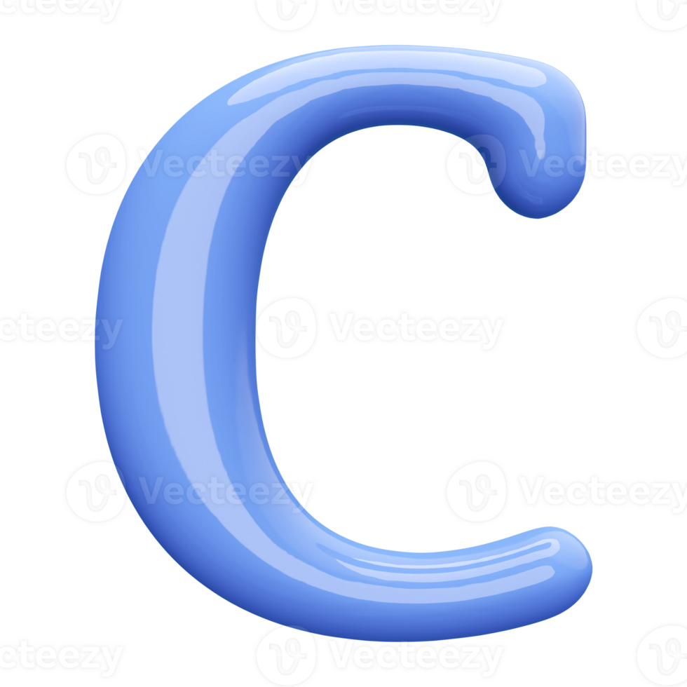 3D Font Letter C uppercase png