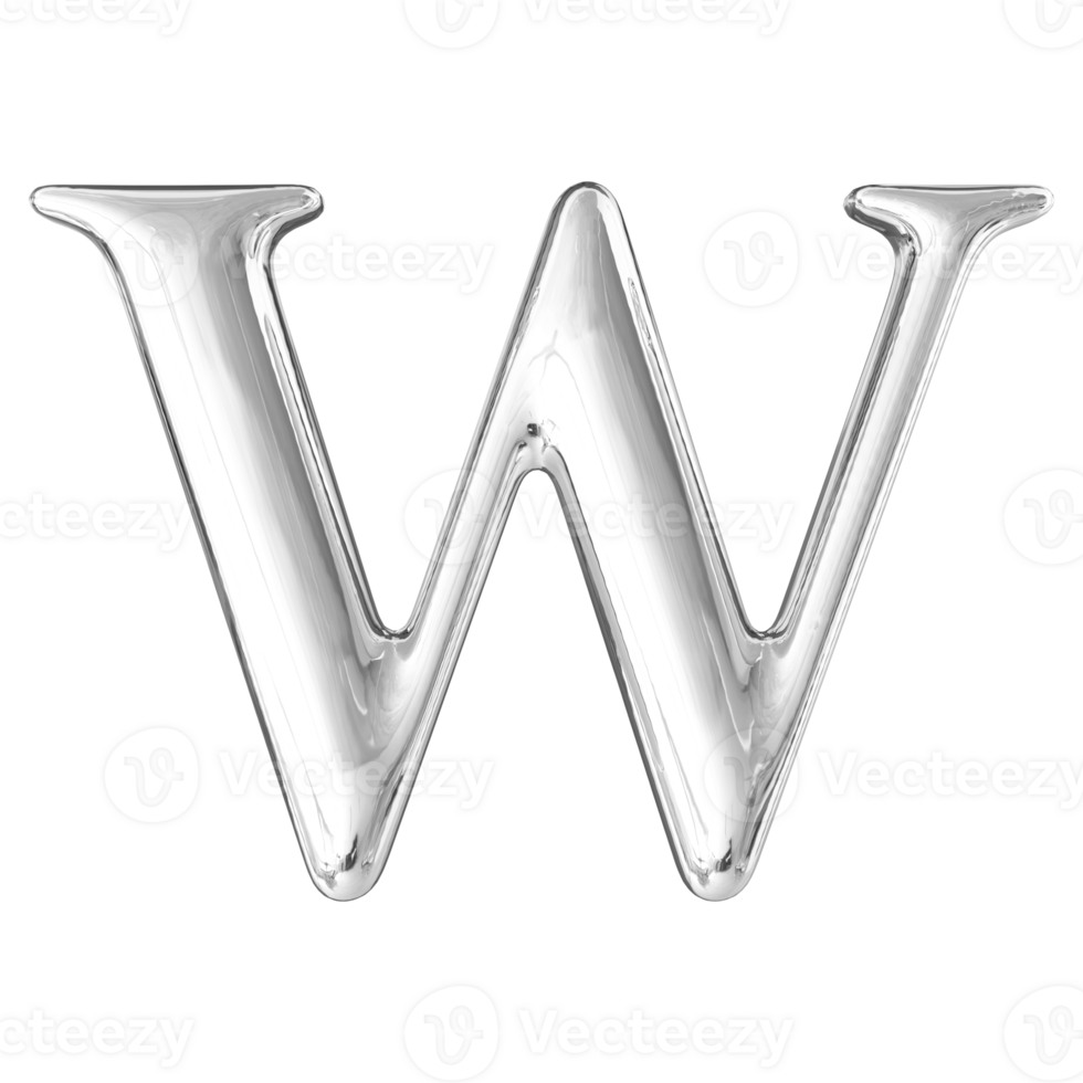 3D Font Letter W uppercase png