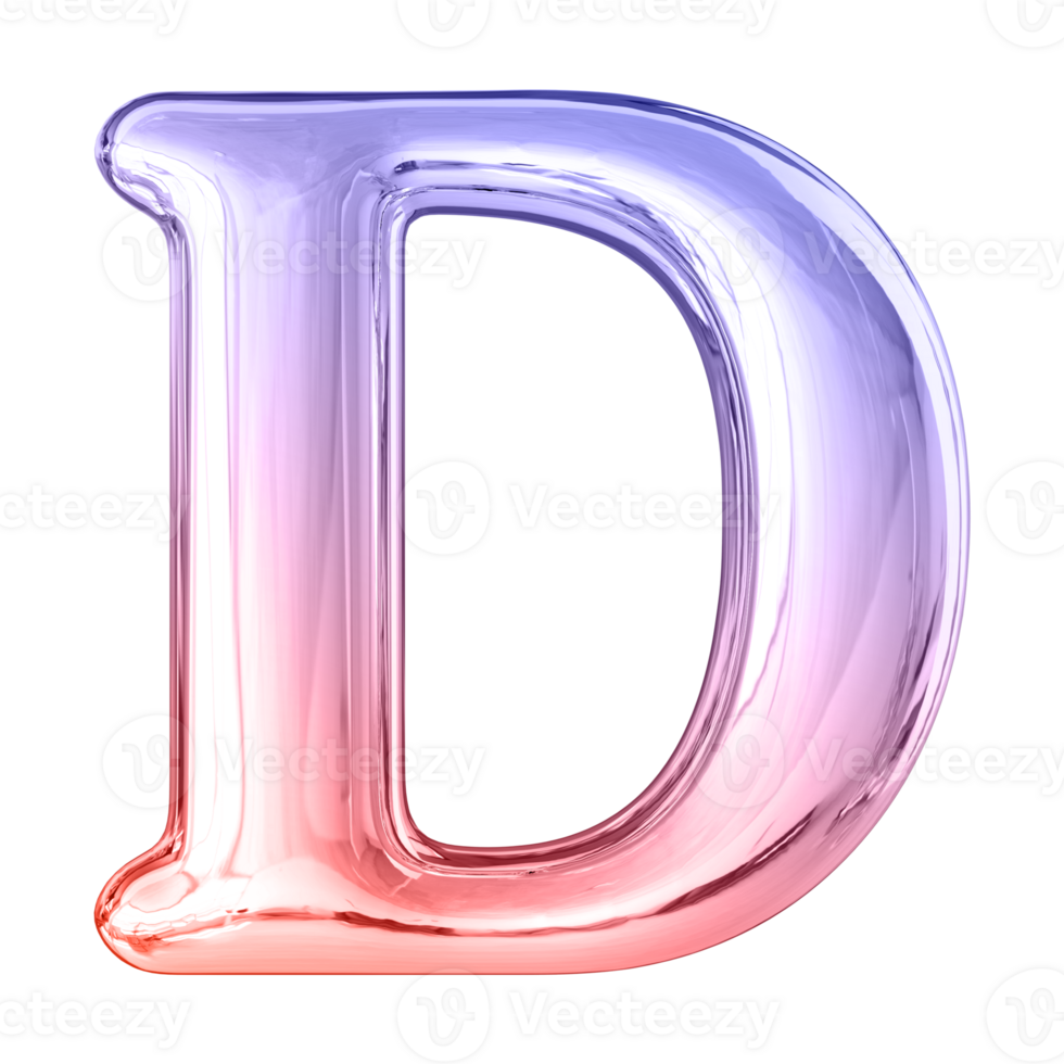 3D Font Letter D uppercase png
