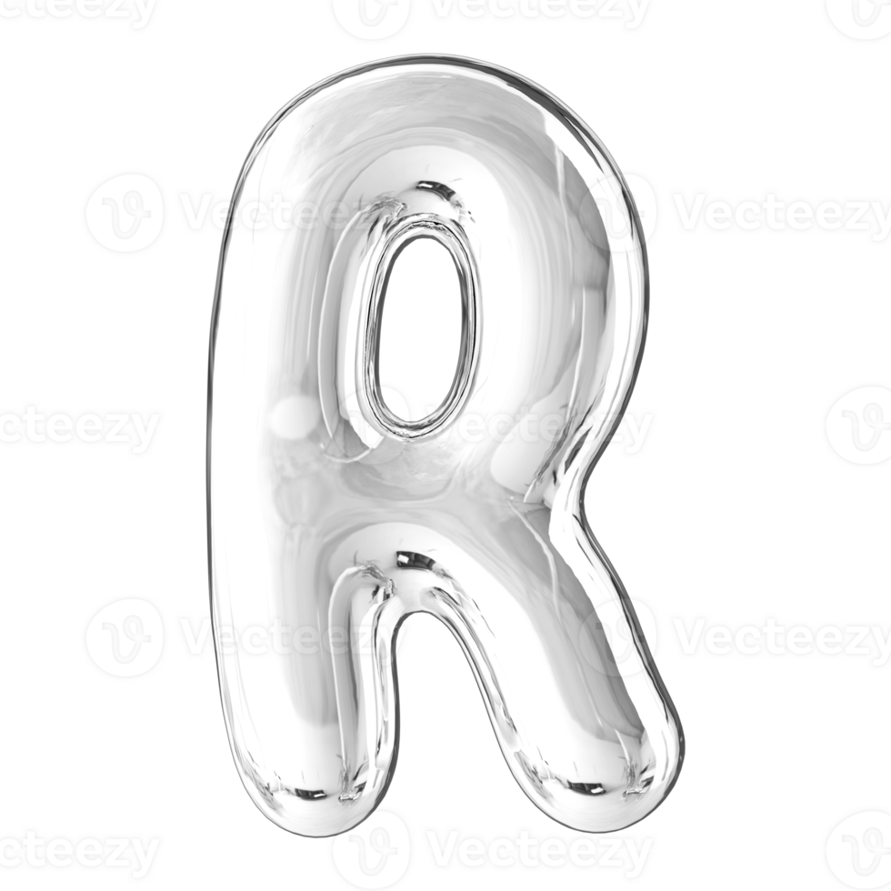 3D Font Letter R uppercase png