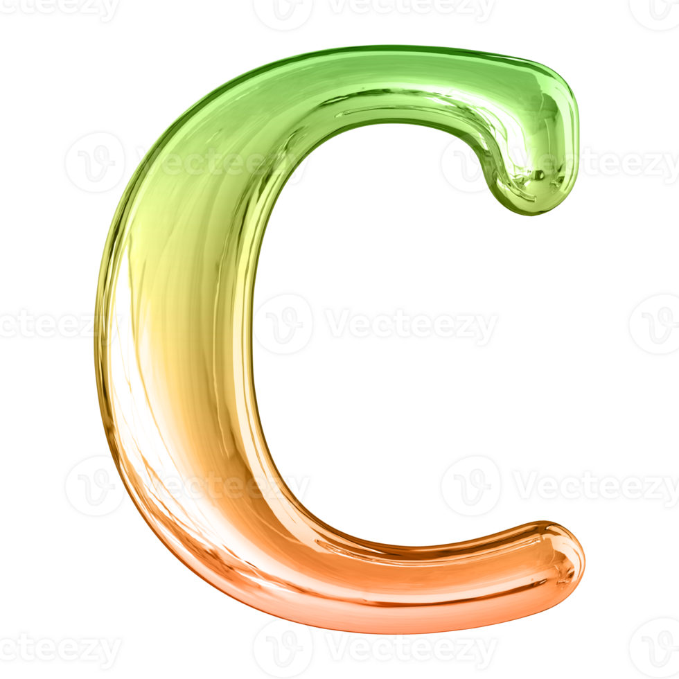 3D Font Letter C uppercase png