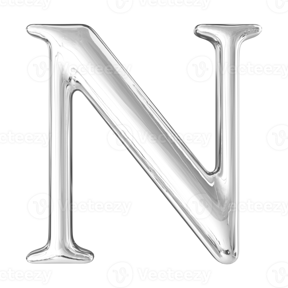 3D Font Letter N uppercase png