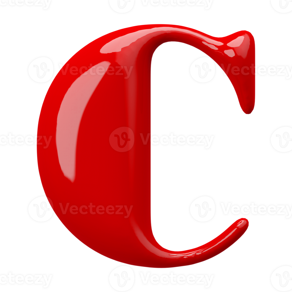 3D Font Letter C uppercase png