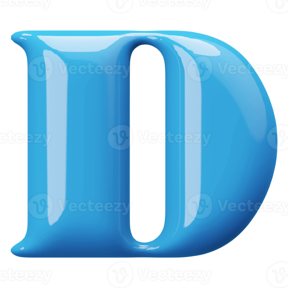 3D Font Letter D uppercase png
