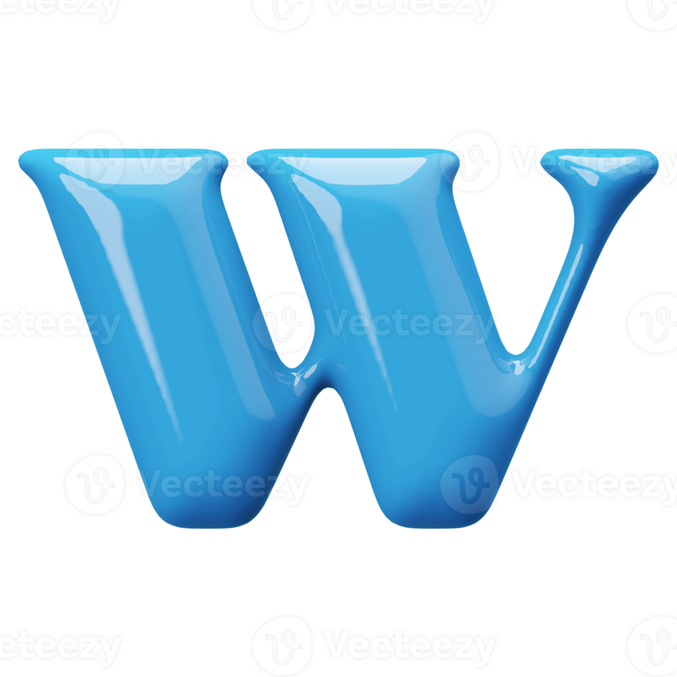 3D Font Letter W uppercase png