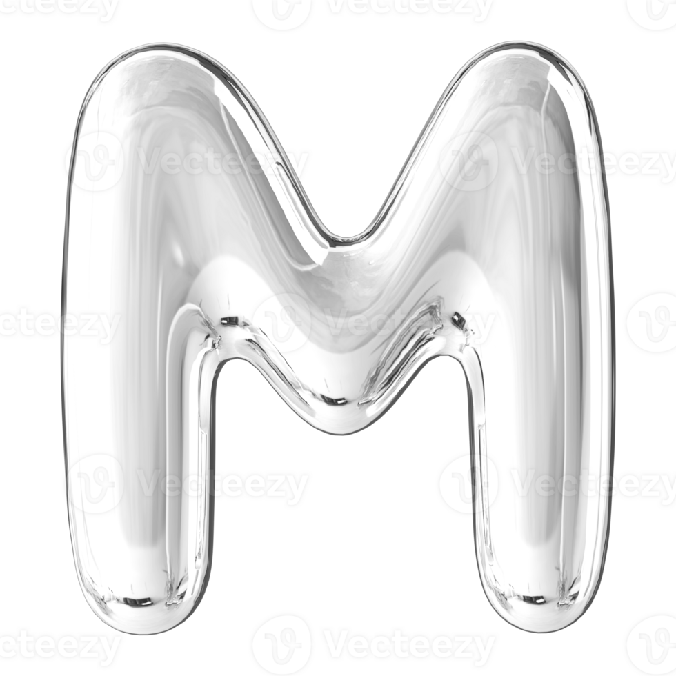 3D Font Letter M uppercase png