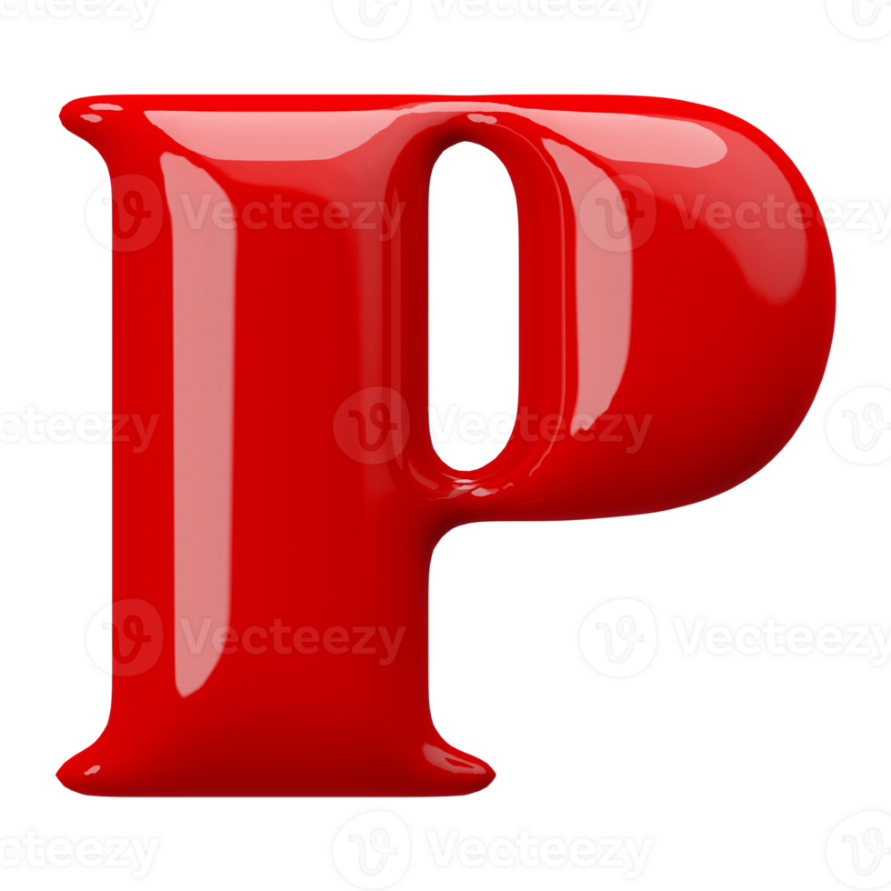 3D Font Letter P uppercase png
