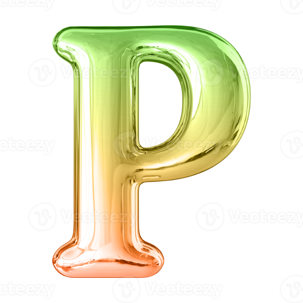 3D Font Letter P uppercase png
