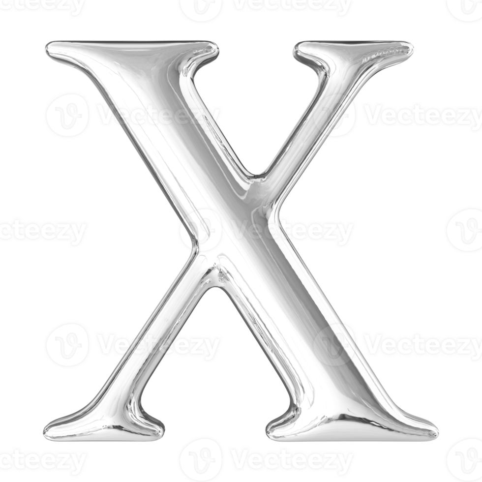 3D Font Letter X uppercase png
