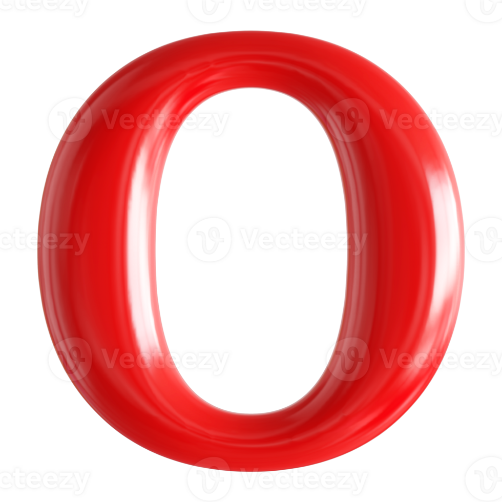 3D Font Letter O uppercase png
