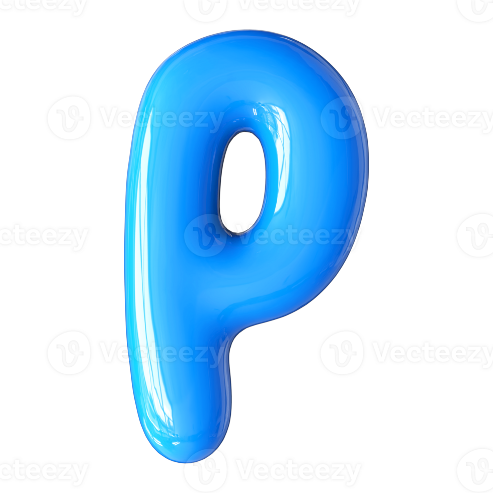 3D Font Letter P uppercase png