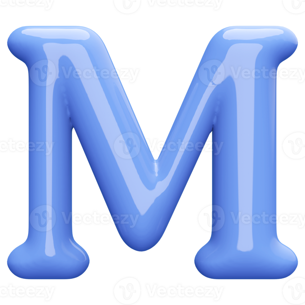 3D Font Letter M uppercase png