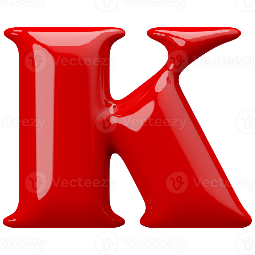 3D Font Letter K uppercase png