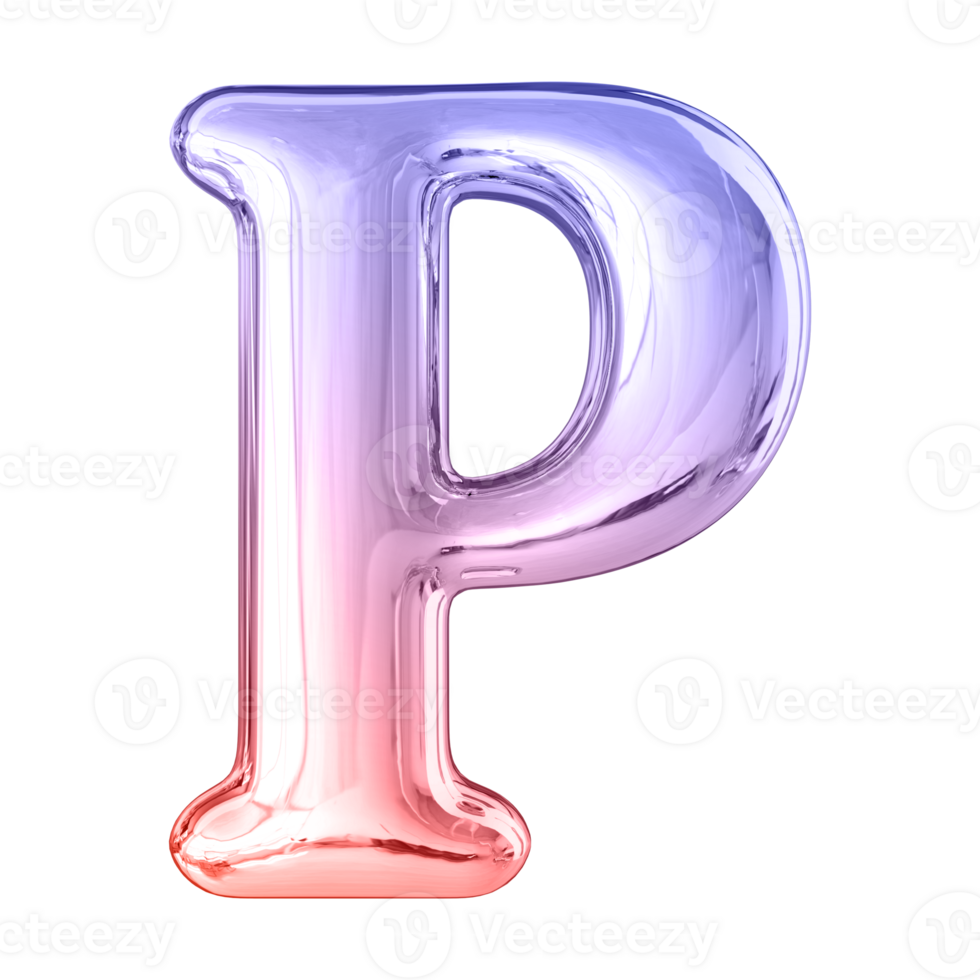 3D Font Letter P uppercase png