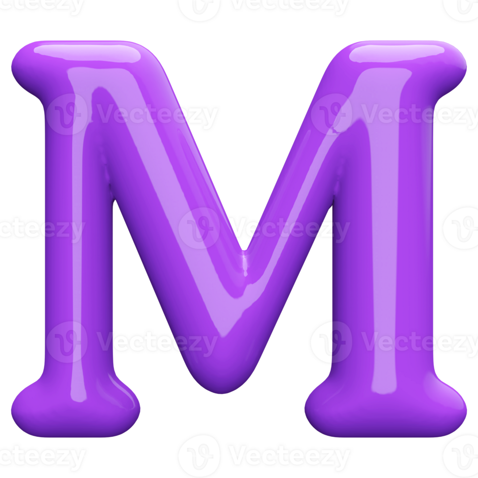 3D Font Letter M uppercase png