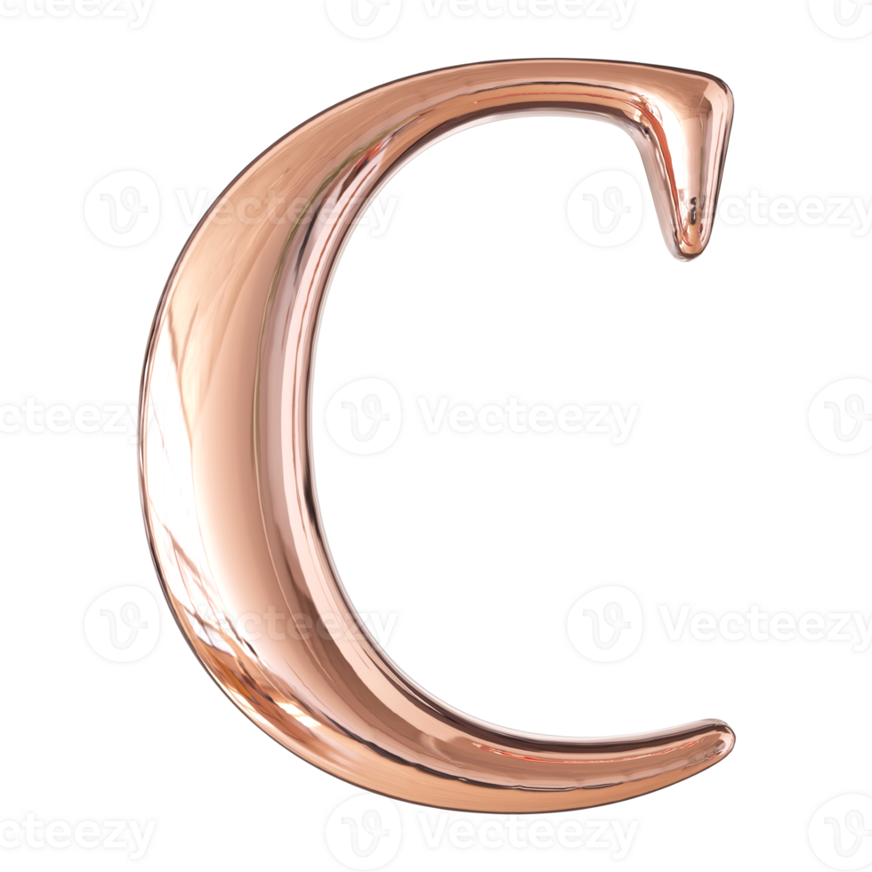 3D Font Letter C uppercase png