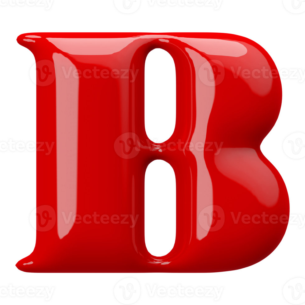 3D Font Letter B uppercase png