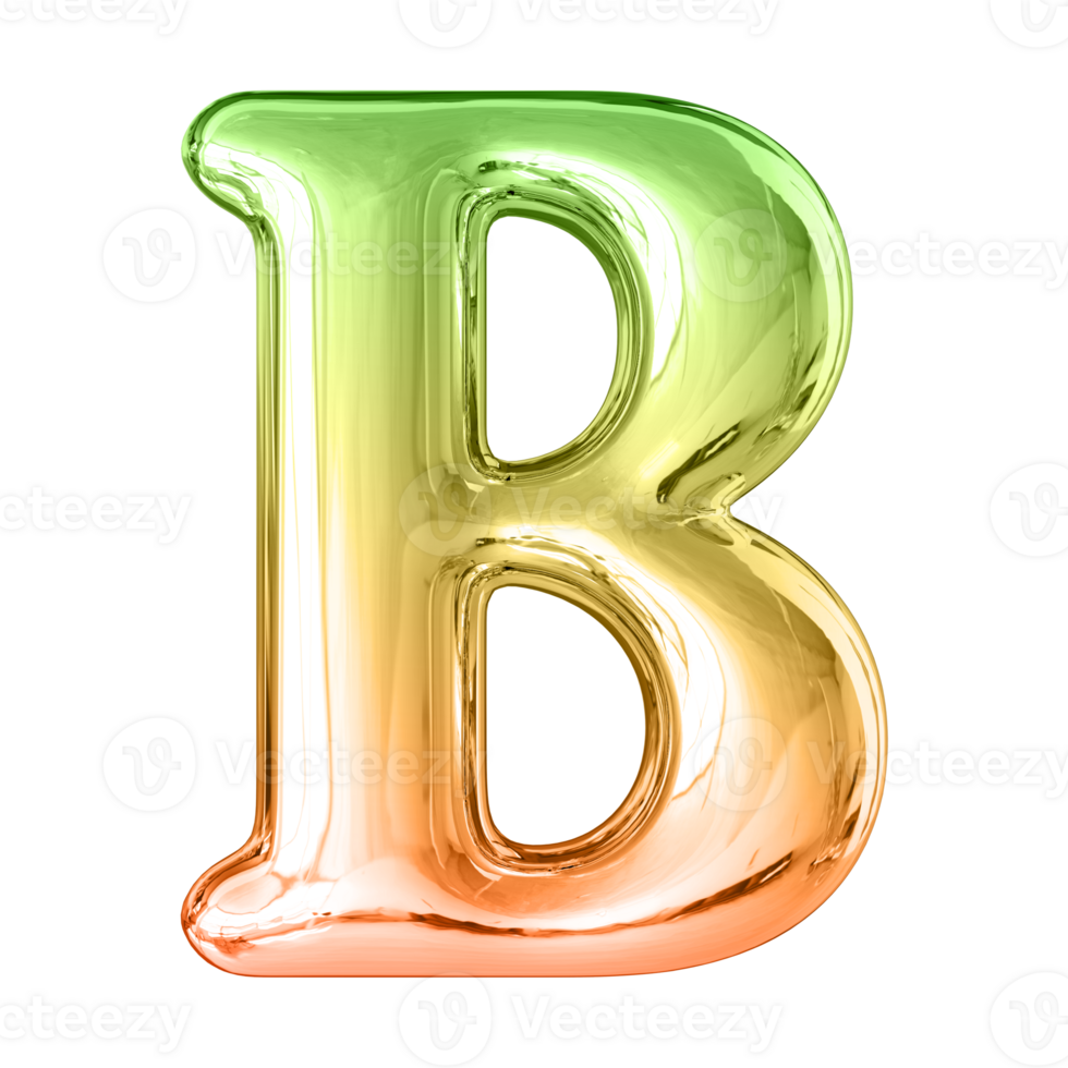 3D Font Letter B uppercase png