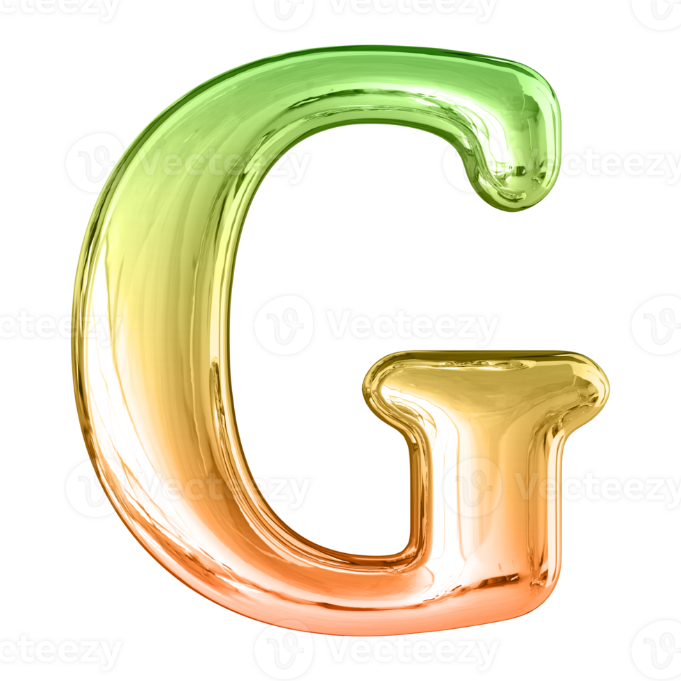 3D Font Letter G uppercase png