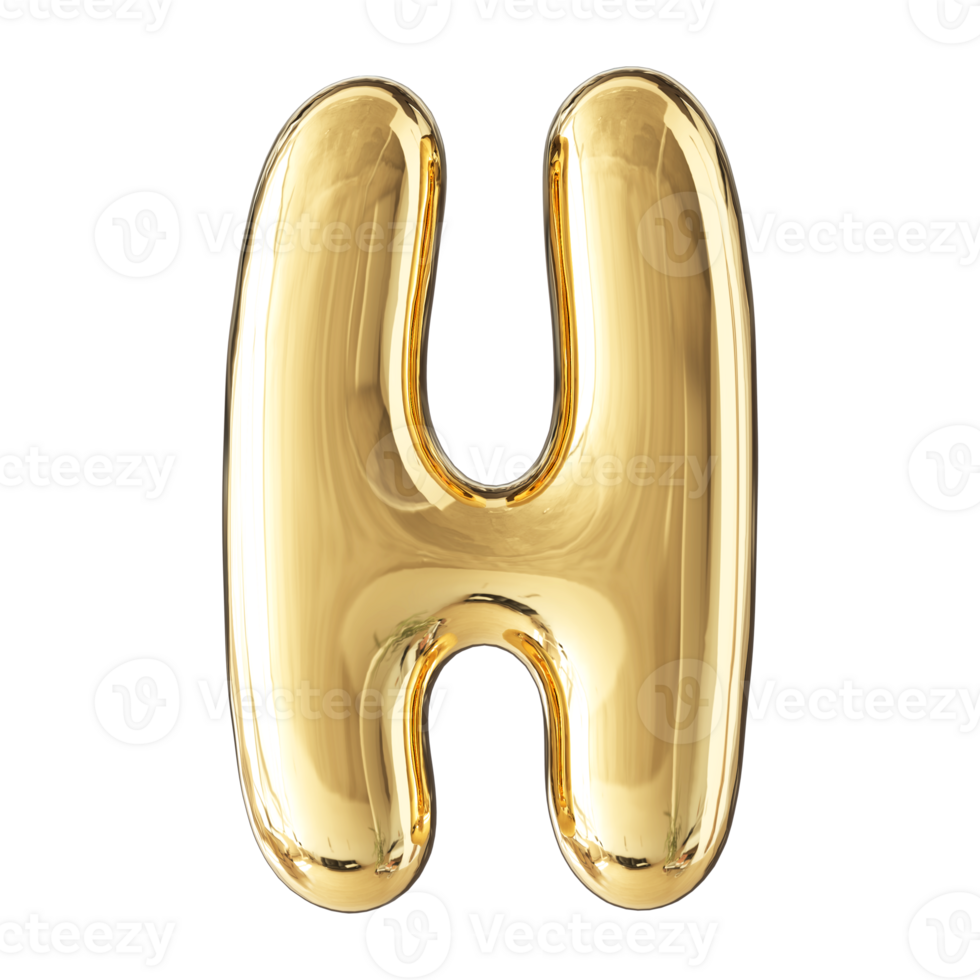 3D Font Letter H uppercase png