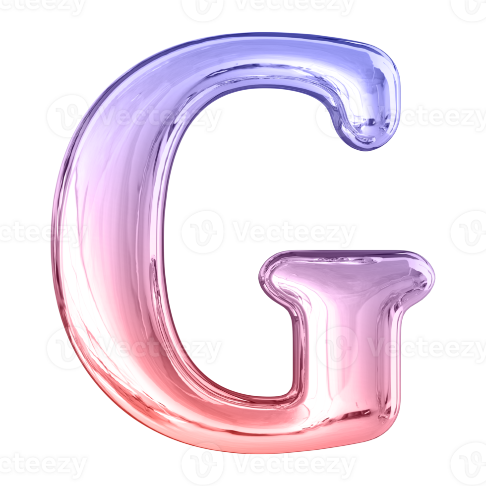 3D Font Letter G uppercase png