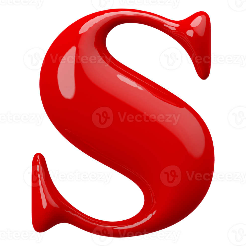 3D Font Letter S uppercase png