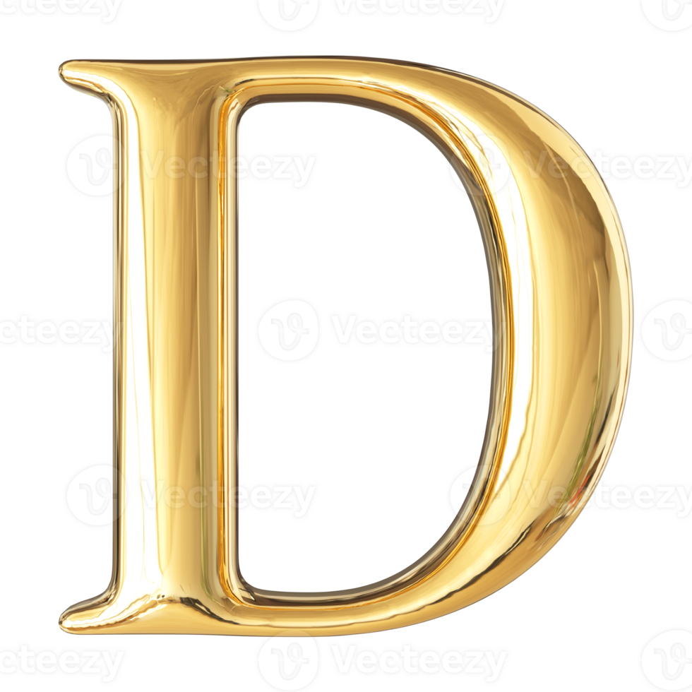 3D Font Letter D uppercase png